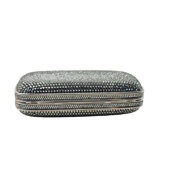 JUDITH LIEBER SWAROVSKI CRYSTAL Classic Micro mini Clutch Bag smoke gray Amazing - Picture 7 of 13